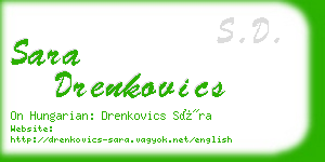 sara drenkovics business card